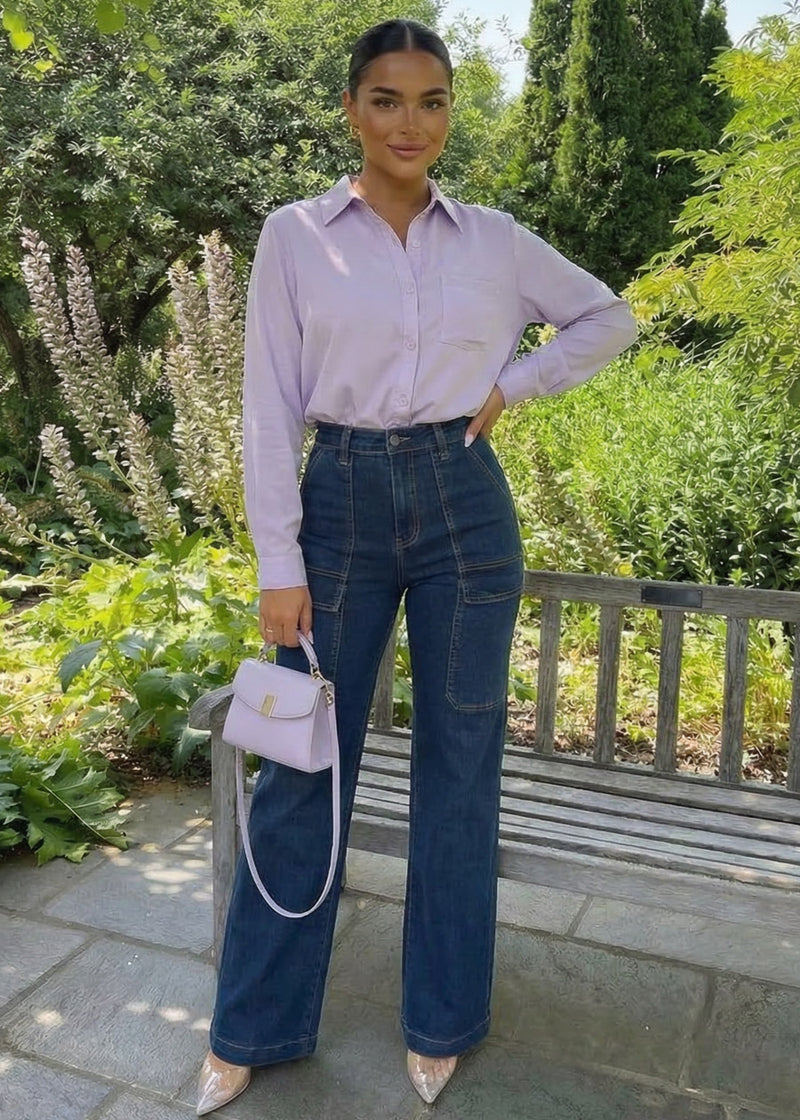 Lavender Levantacola Wide Denim Set
