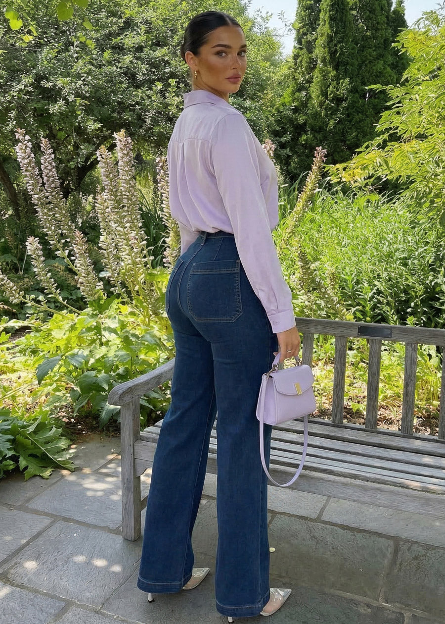 Lavender Levantacola Wide Denim Set