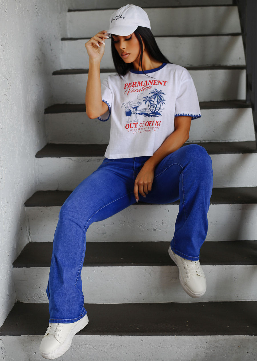 White Levantacola Bootcut Denim Set