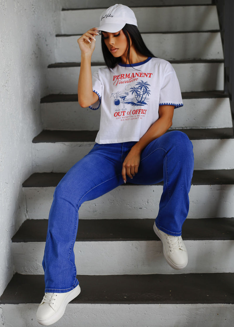 White Levantacola Bootcut Denim Set