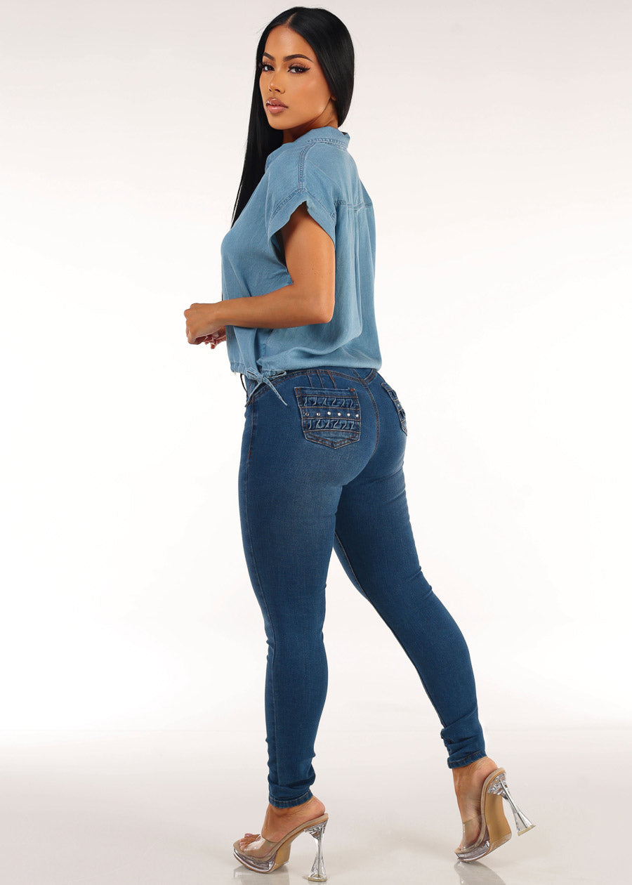 Denim Butt Lift Skinnies Look