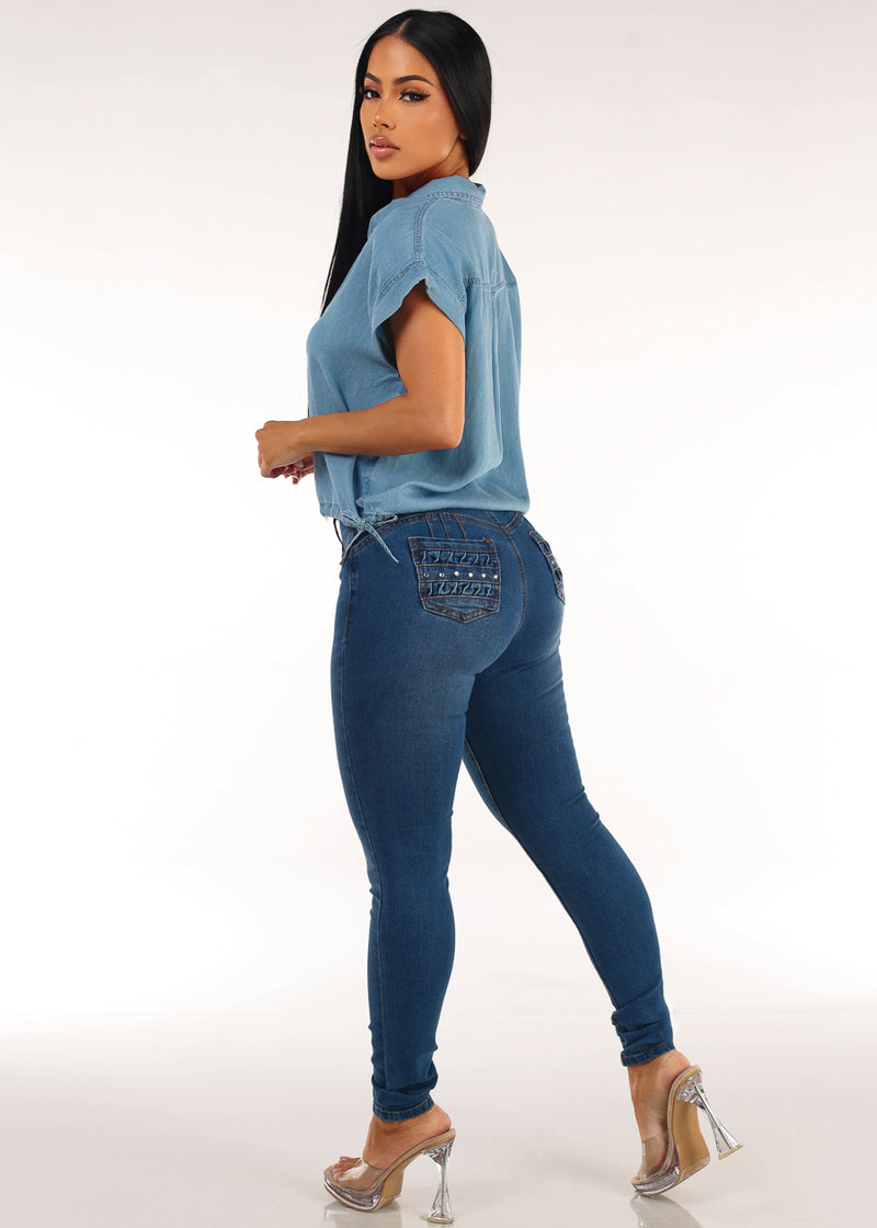 Denim Butt Lift Skinnies Look