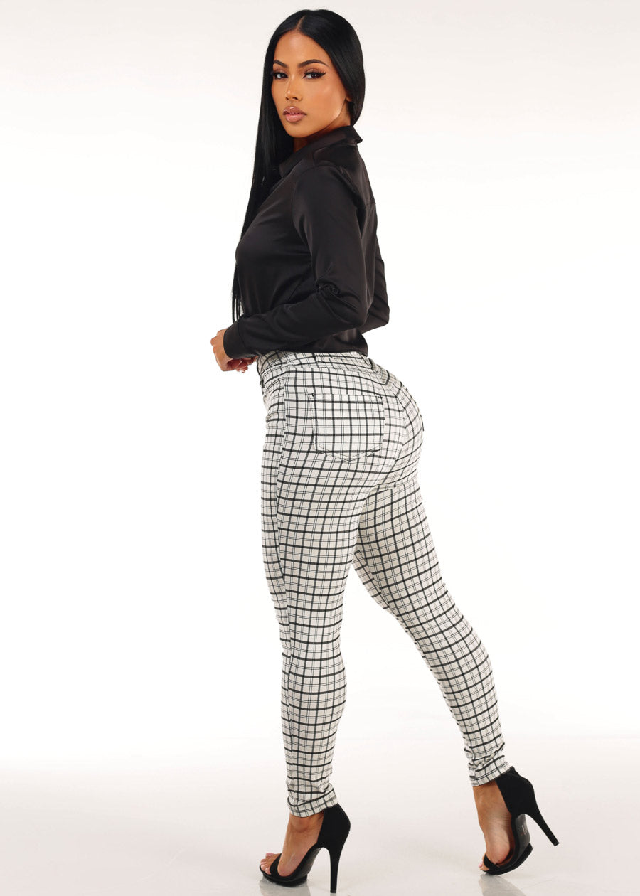 Plaid Butt Lift Skinnies Combo