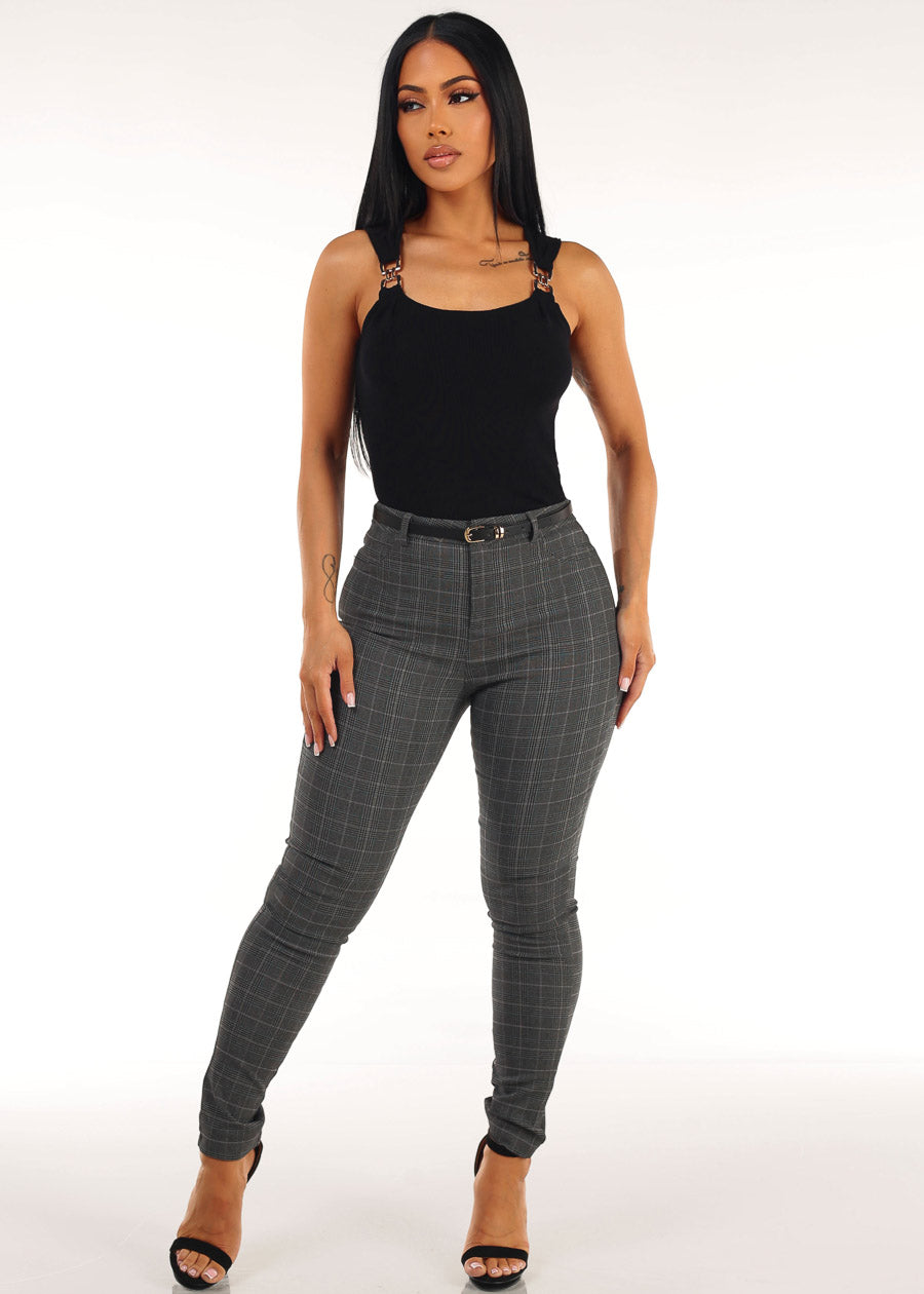 Plaid Black Butt Lift Skinnies Look