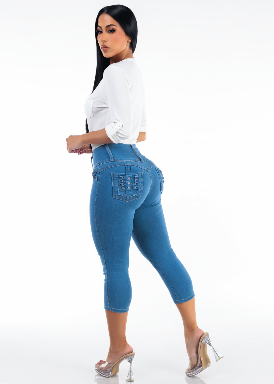 Ivory Levantacola Denim Capris Look