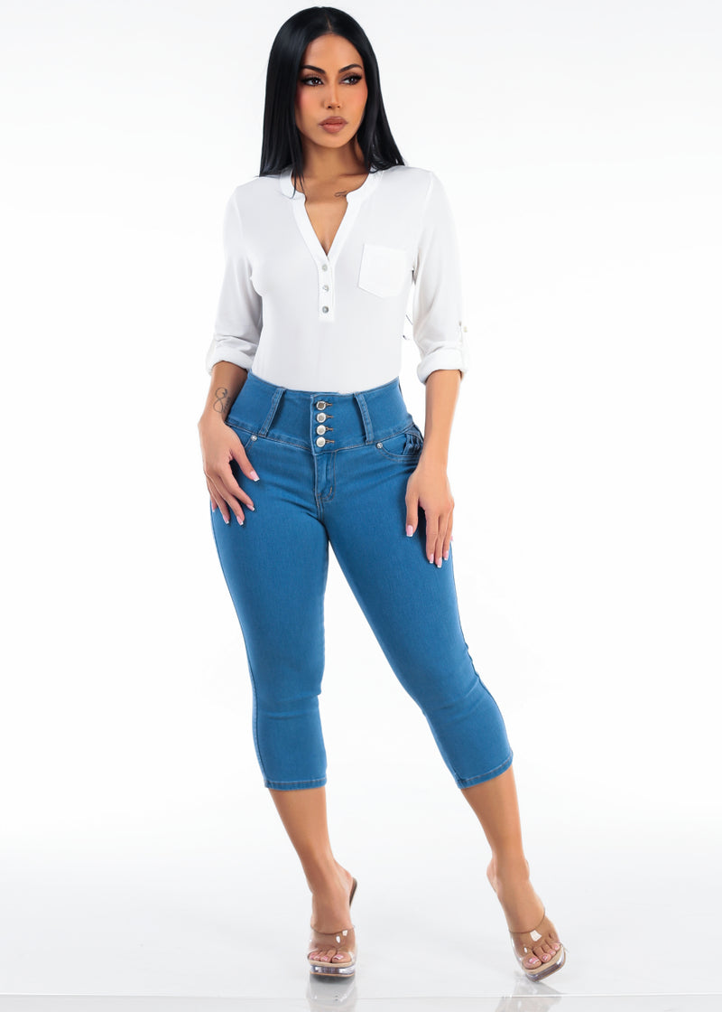 Ivory Levantacola Denim Capris Look