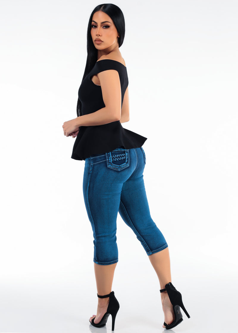 Black Butt Lift Capris Outfit