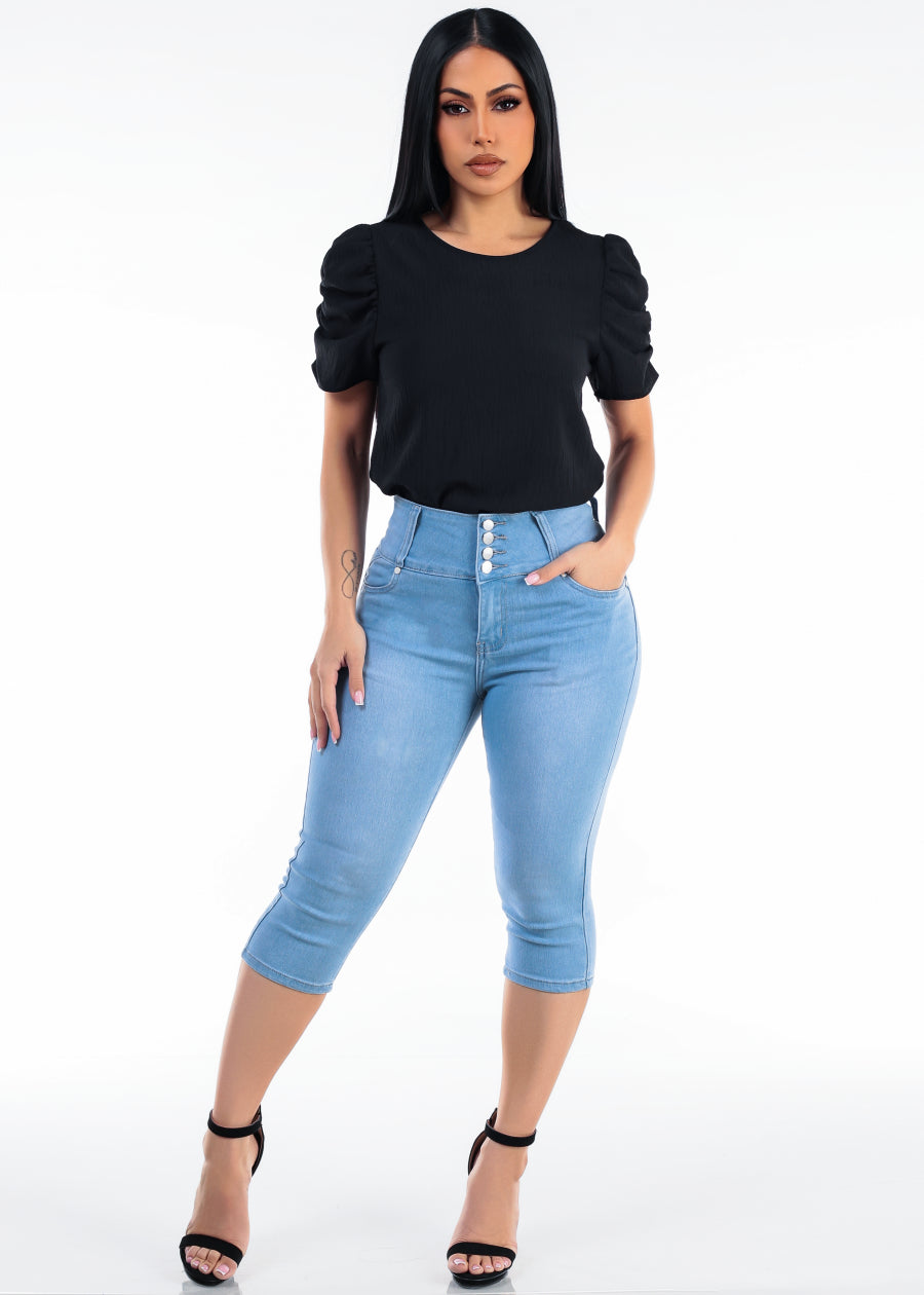 Black Levantacola Capris Set