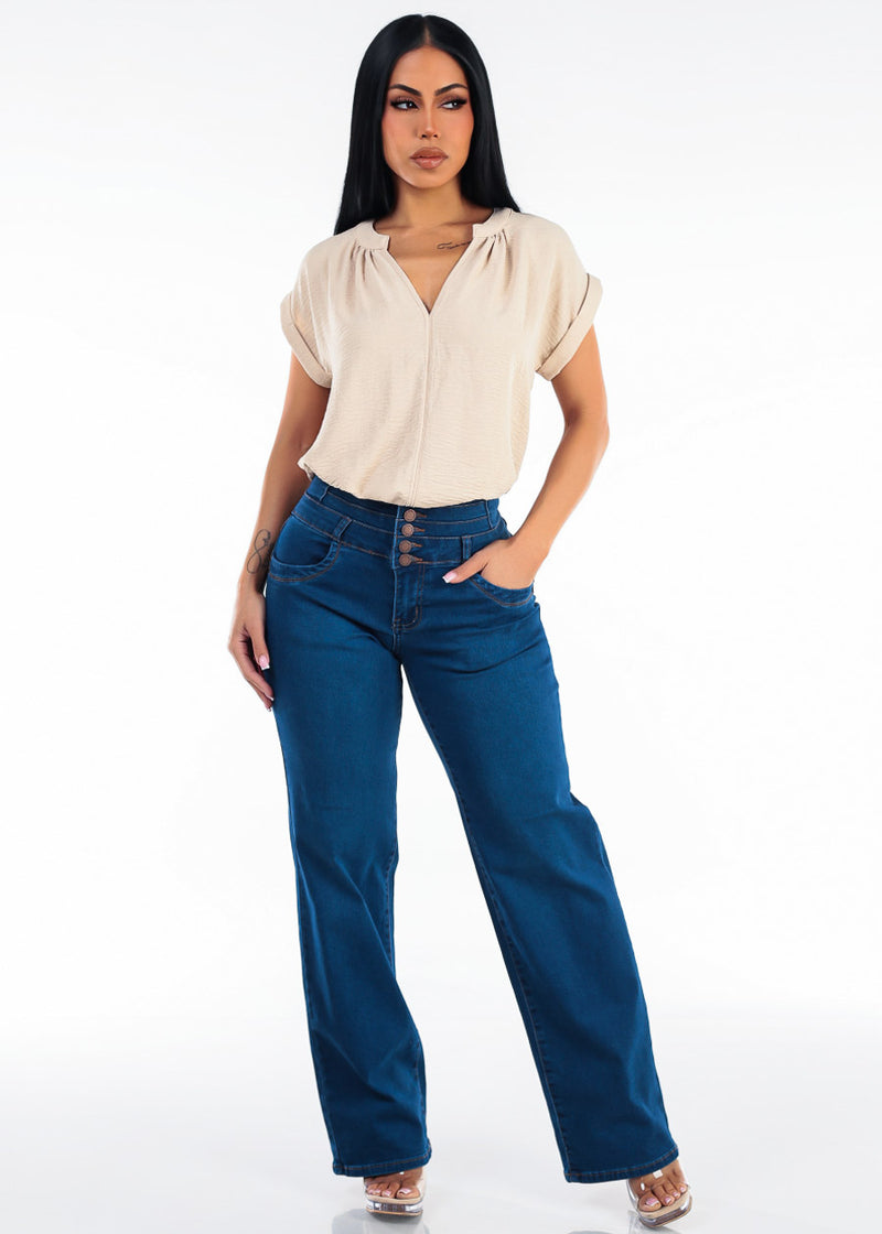 Taupe Levantacola Wide Denim Outfit