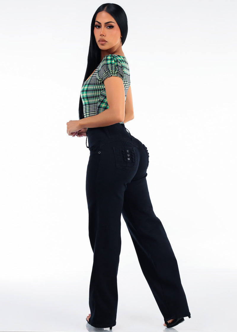 Plaid Levantacola Wide Denim Set