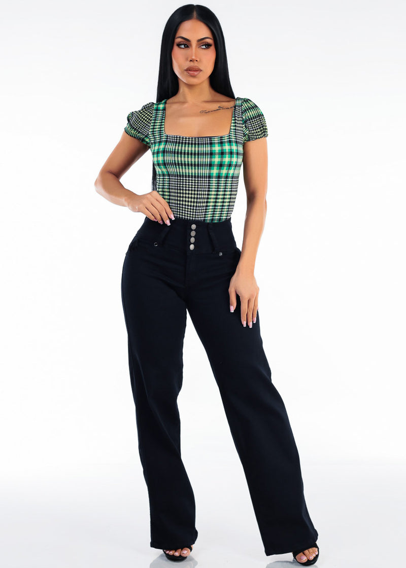 Plaid Levantacola Wide Denim Set
