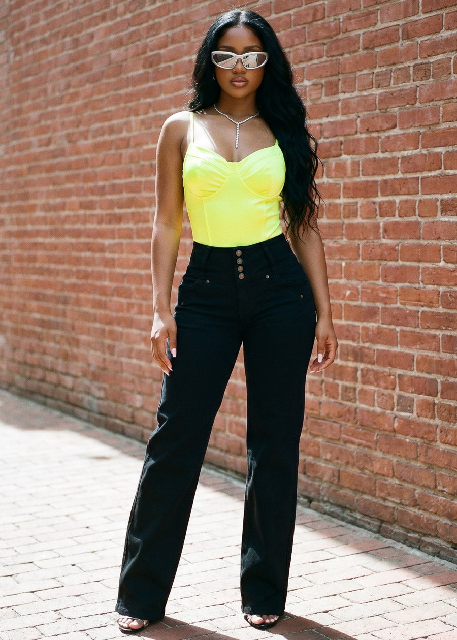 Neon Levantacola Wide Denim Set