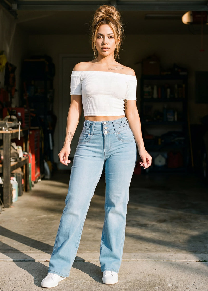 Off Shoulder Ribbed Stretch Crop Top Off White