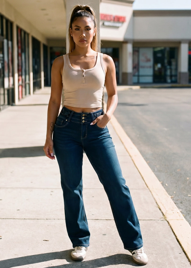 Khaki Levantacola Wide Denim Set