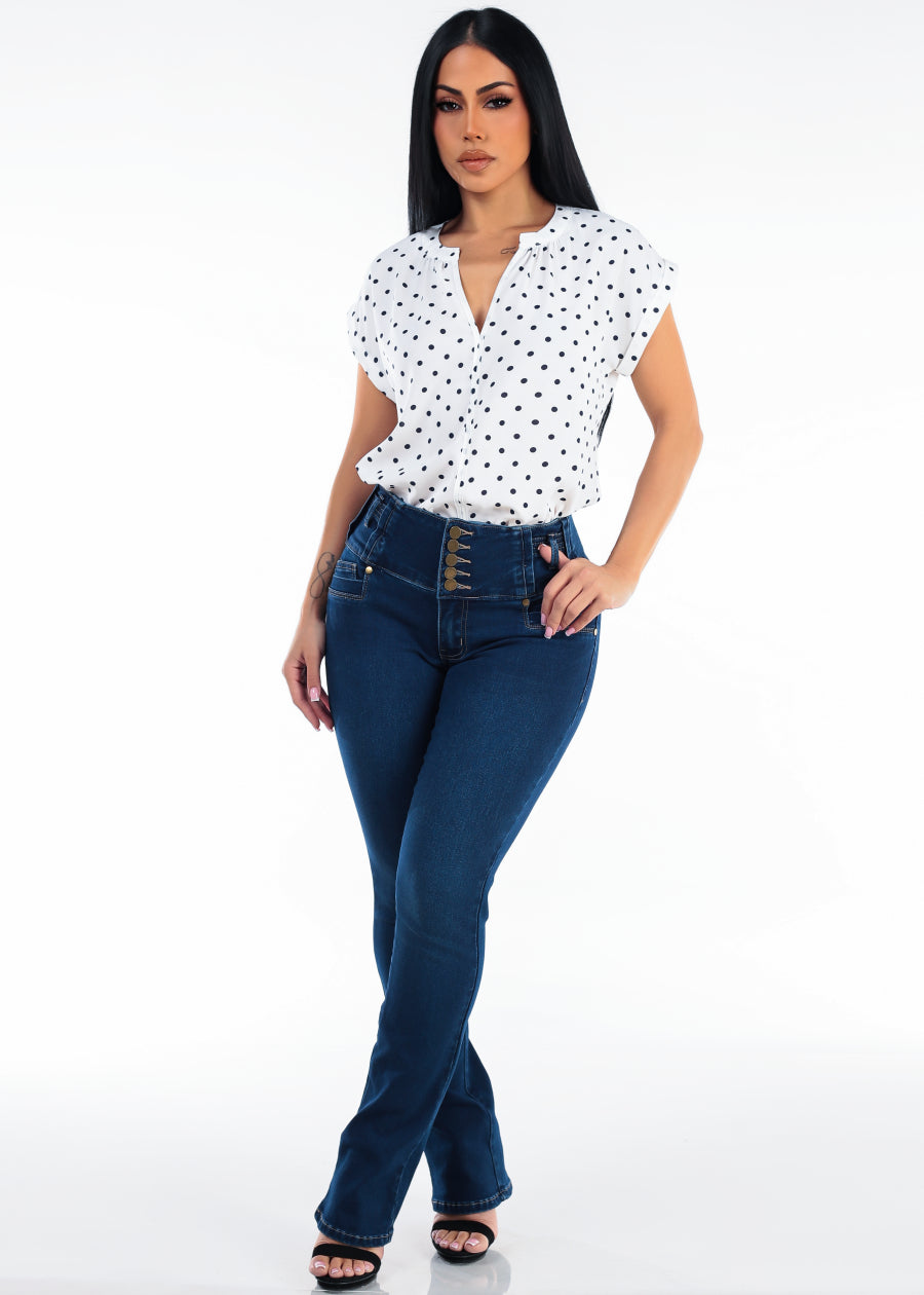 Polka Dot Levantacola Bootcut Denim Outfit
