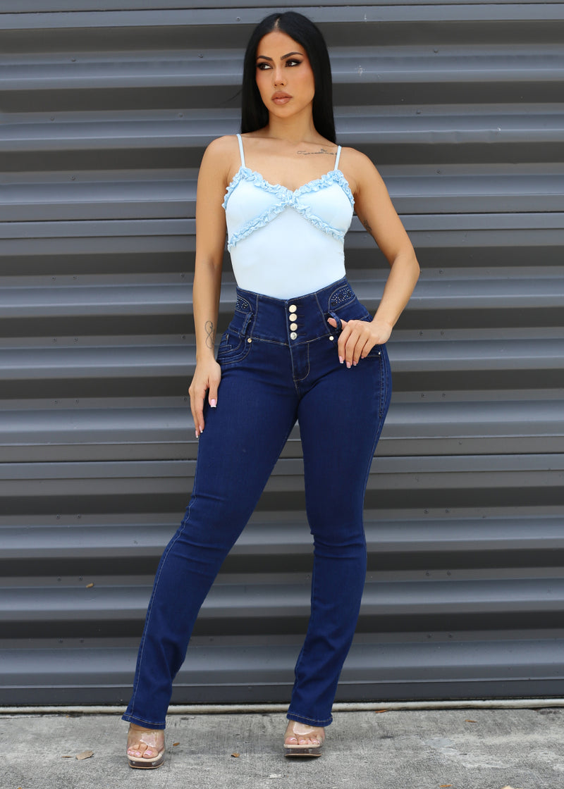 Blue Levantacola Bootcut Denim Look