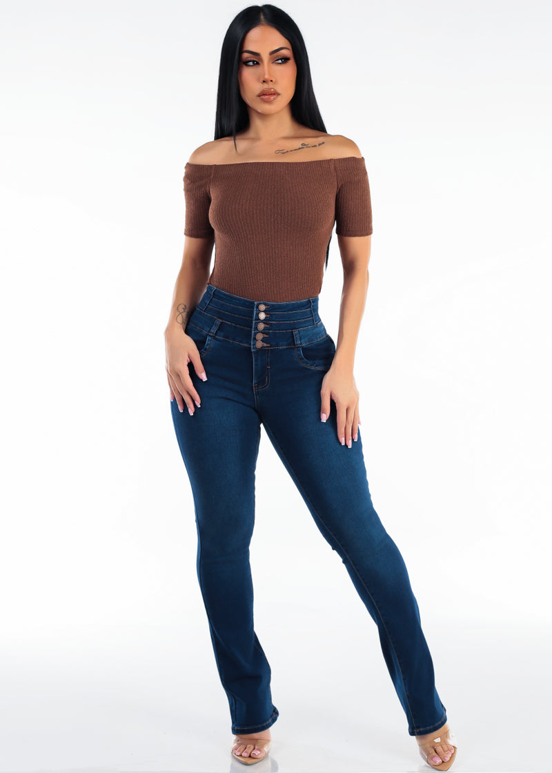 Brown Levantacola Bootcut Denim Outfit