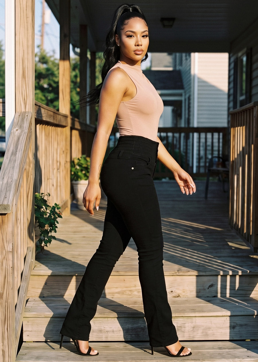 Beige Levantacola Bootcut Jeans Look