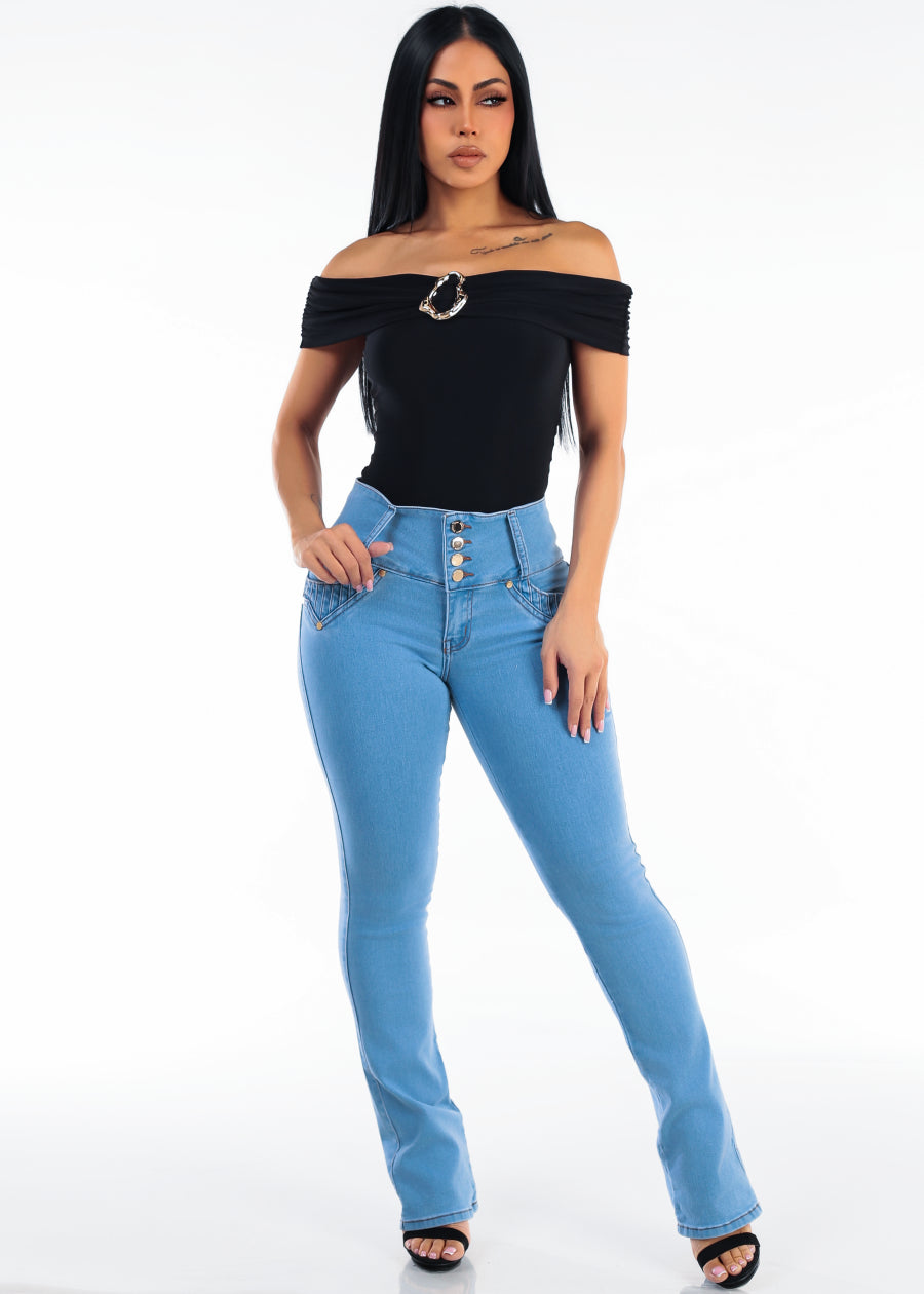 Black Levantacola Bootcut Denim Combo