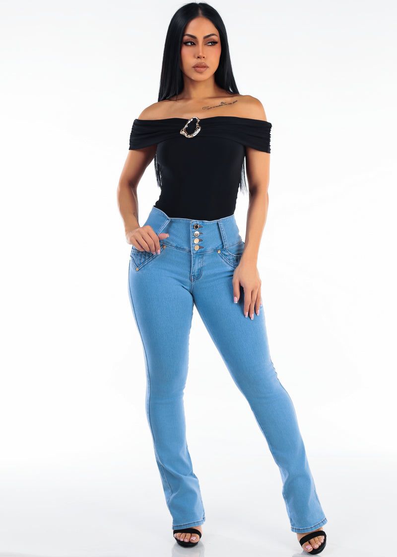 Black Levantacola Bootcut Denim Combo