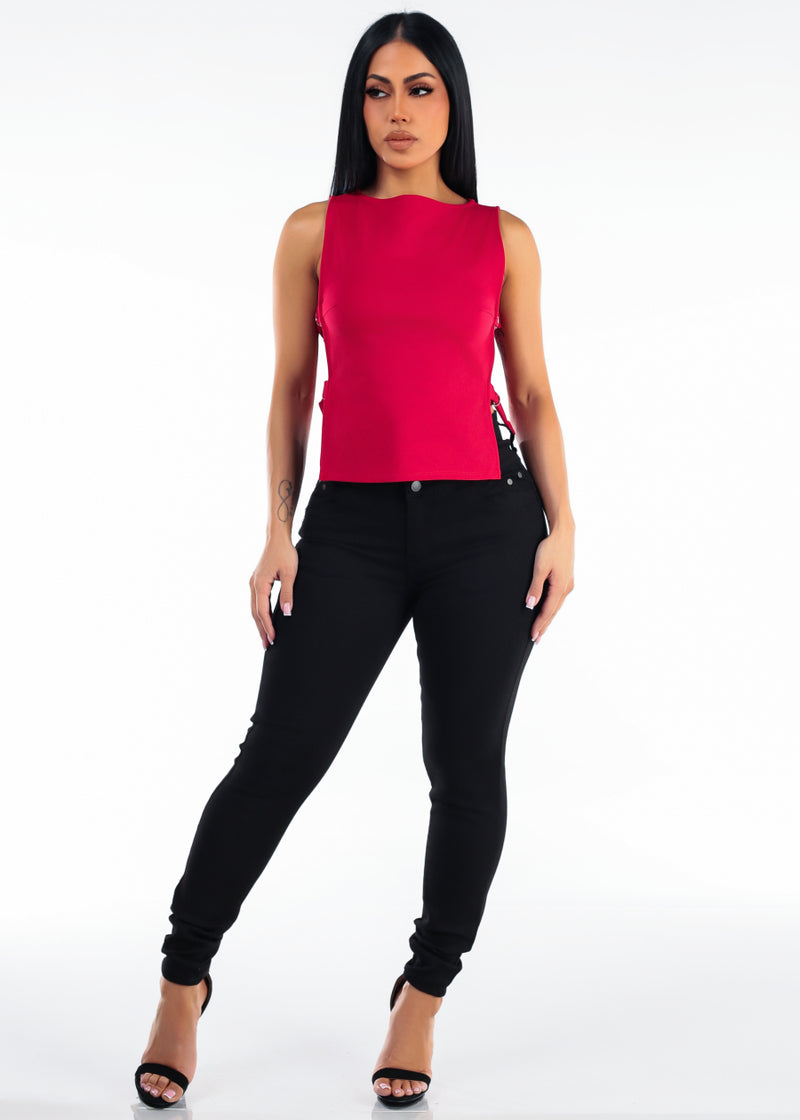 Red Butt Lift Skinnies Outfit