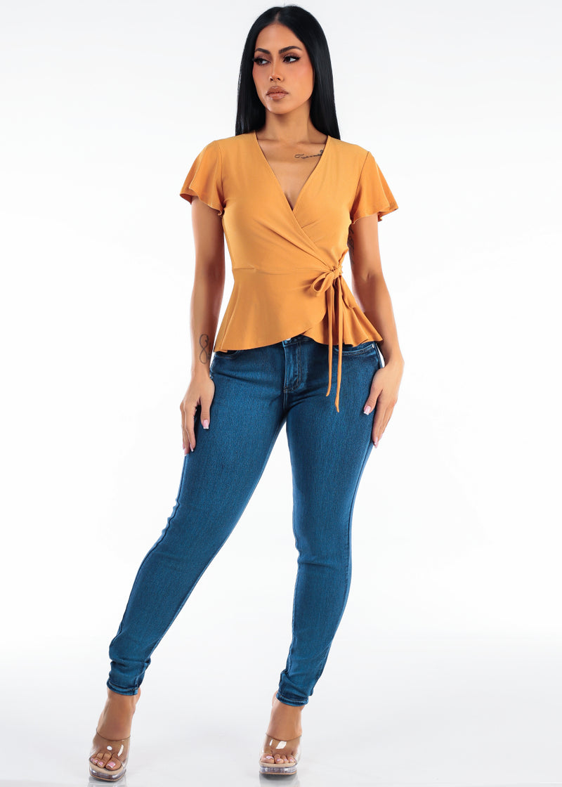 Mustard Butt Lift Skinnies Look