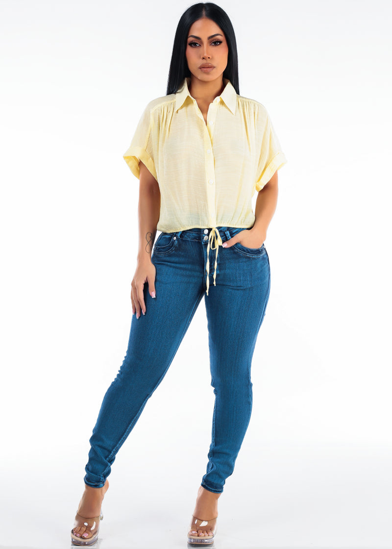 Yellow Butt Lift Skinnies Set