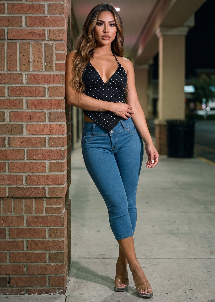 Halter Butt Lift Capris Set