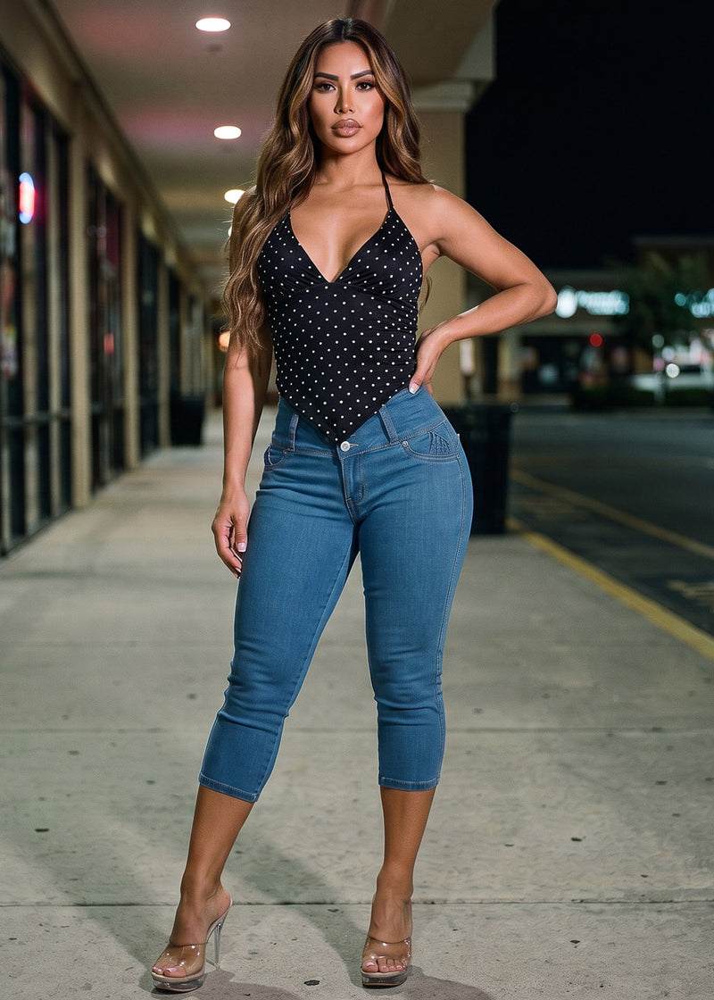 Halter Butt Lift Capris Set