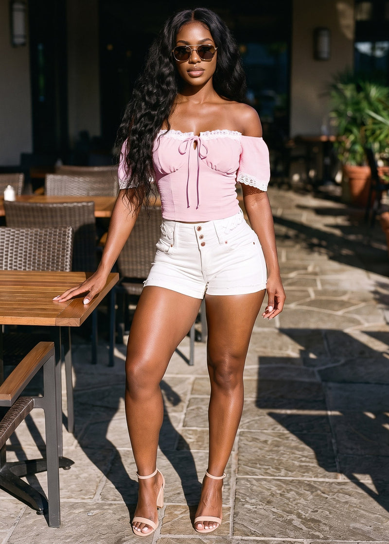 Pink Butt Lift Shorts Outfit