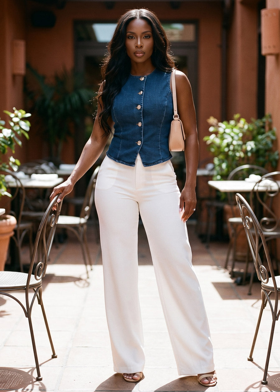 Denim Vest & Pants Combo