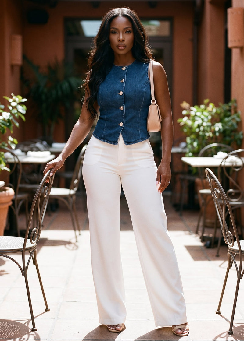 Denim Vest & Pants Combo