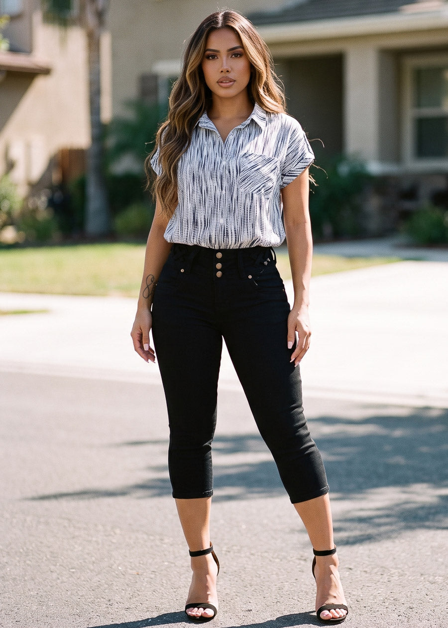 Print Levantacola Capris Outfit