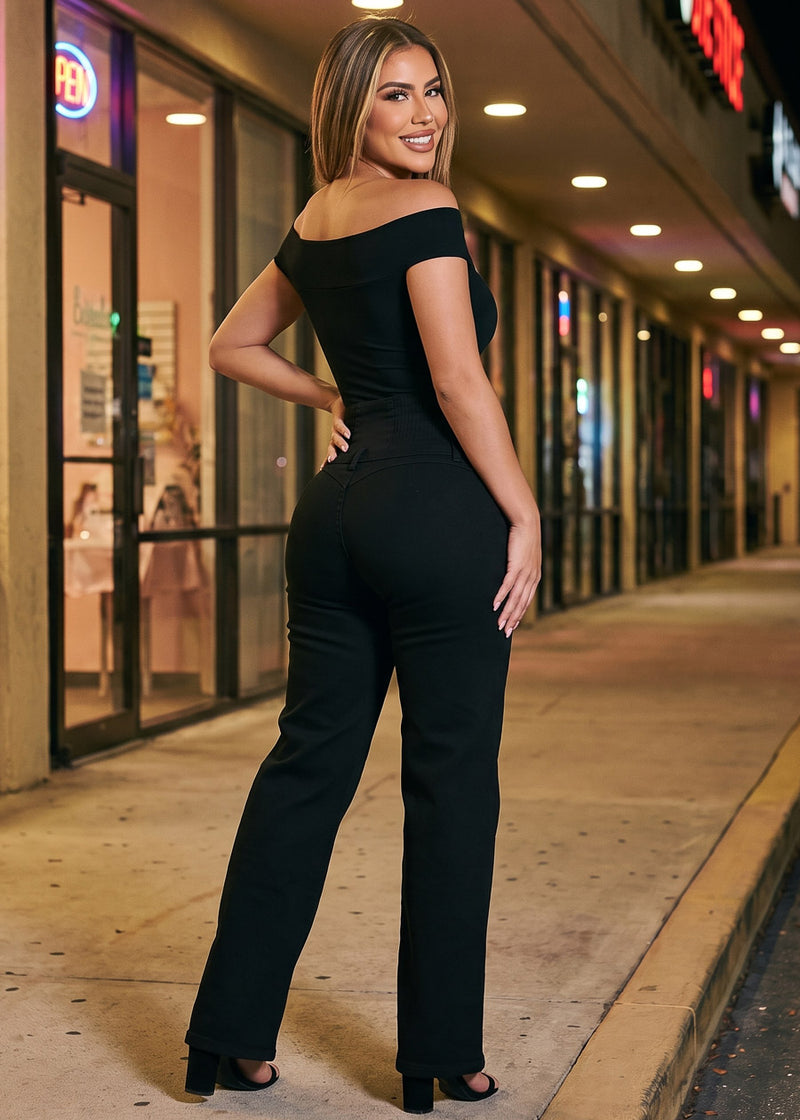 Black Levantacola Wide Denim Set