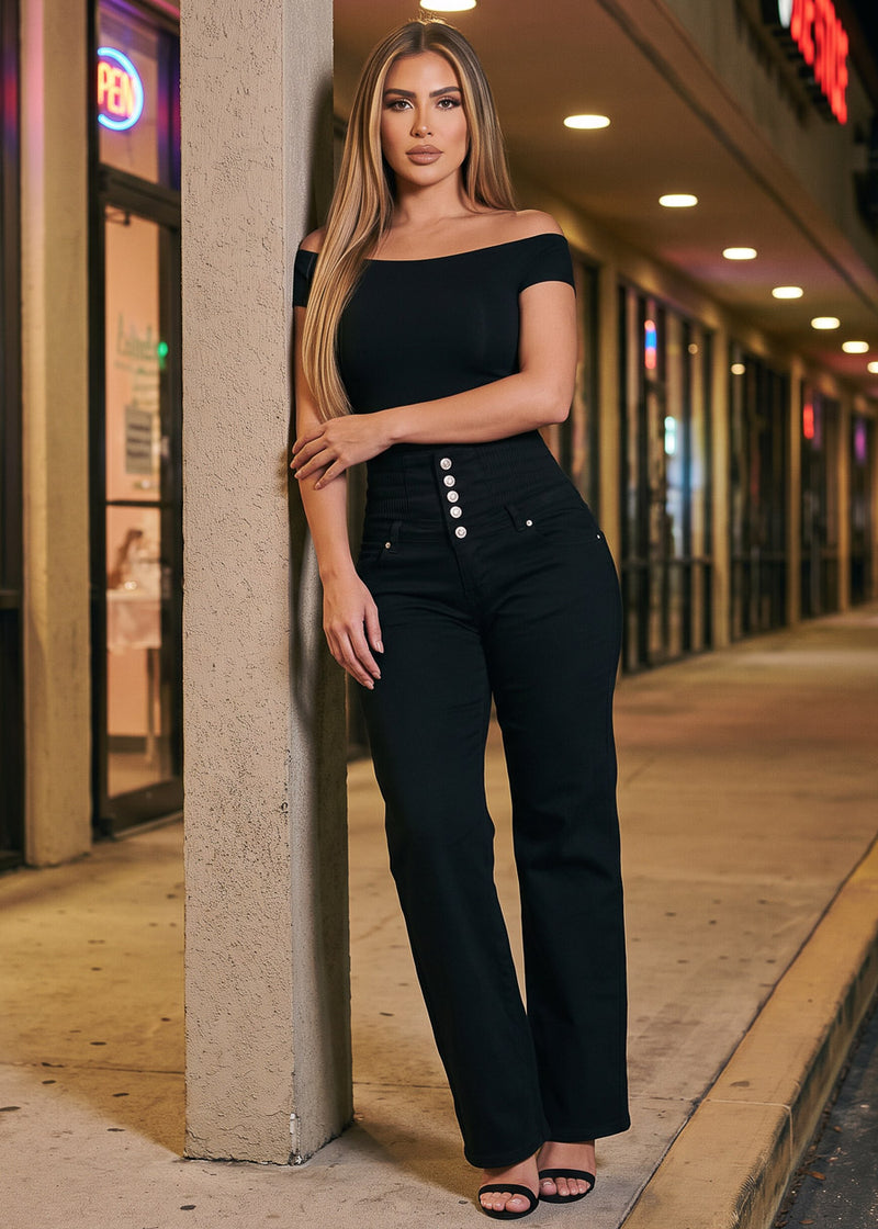 Black Levantacola Wide Denim Set
