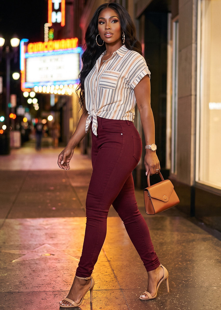 Stripe Levantacola Jeggings Set