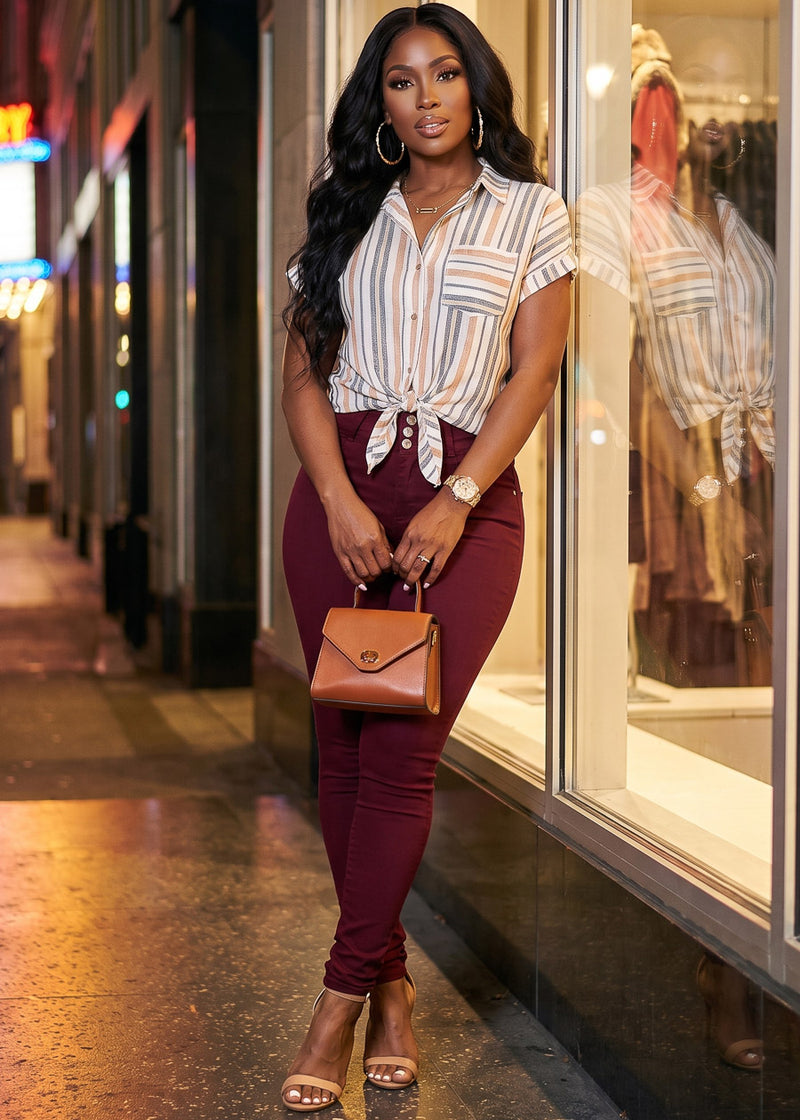 Stripe Levantacola Jeggings Set