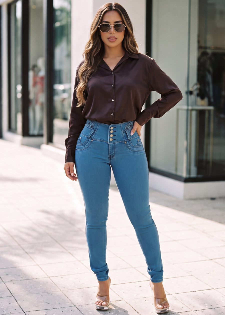 Brown Levantacola Skinnies Outfit