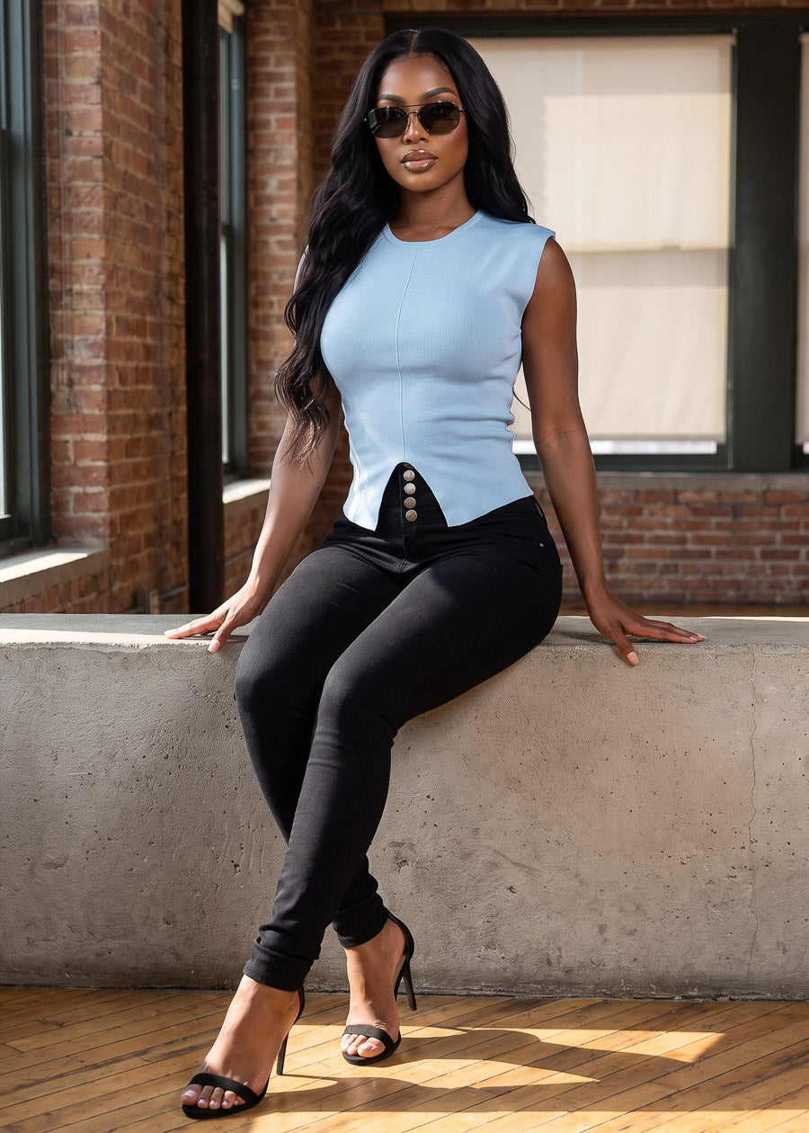 Blue Butt Lift Skinnies Set