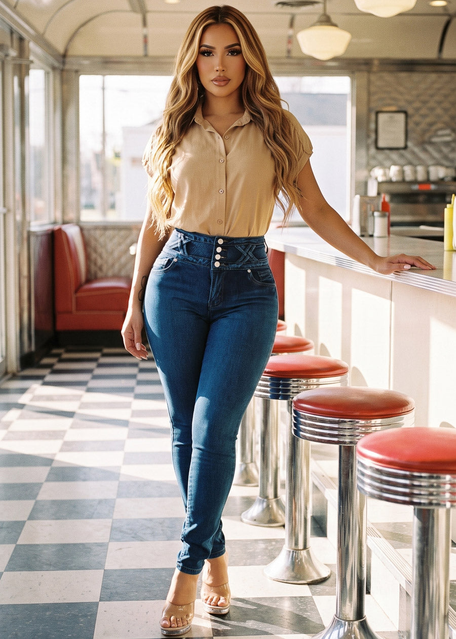 Khaki Butt Lift Skinnies Outfit