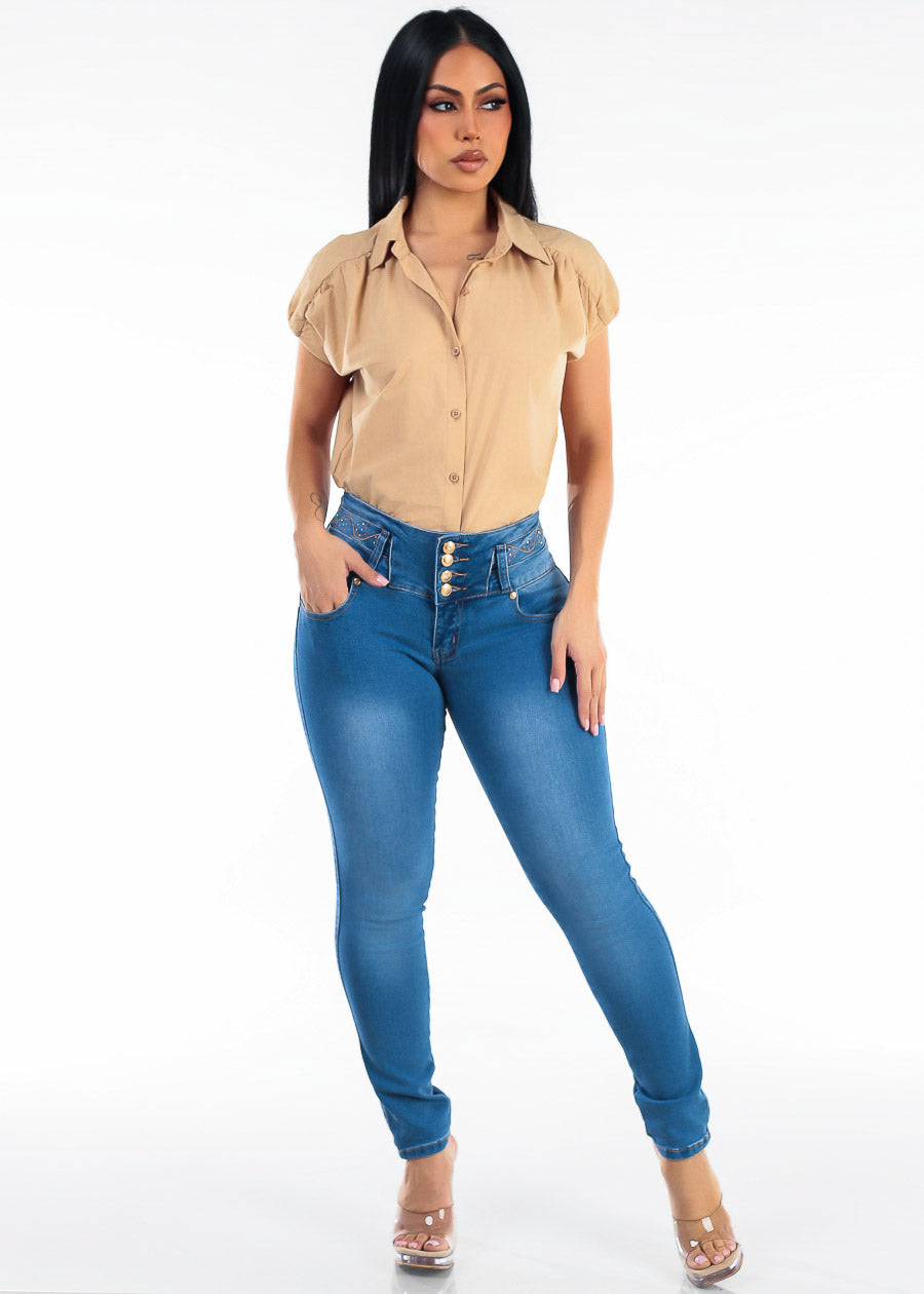 Khaki Levantacola Denim Look