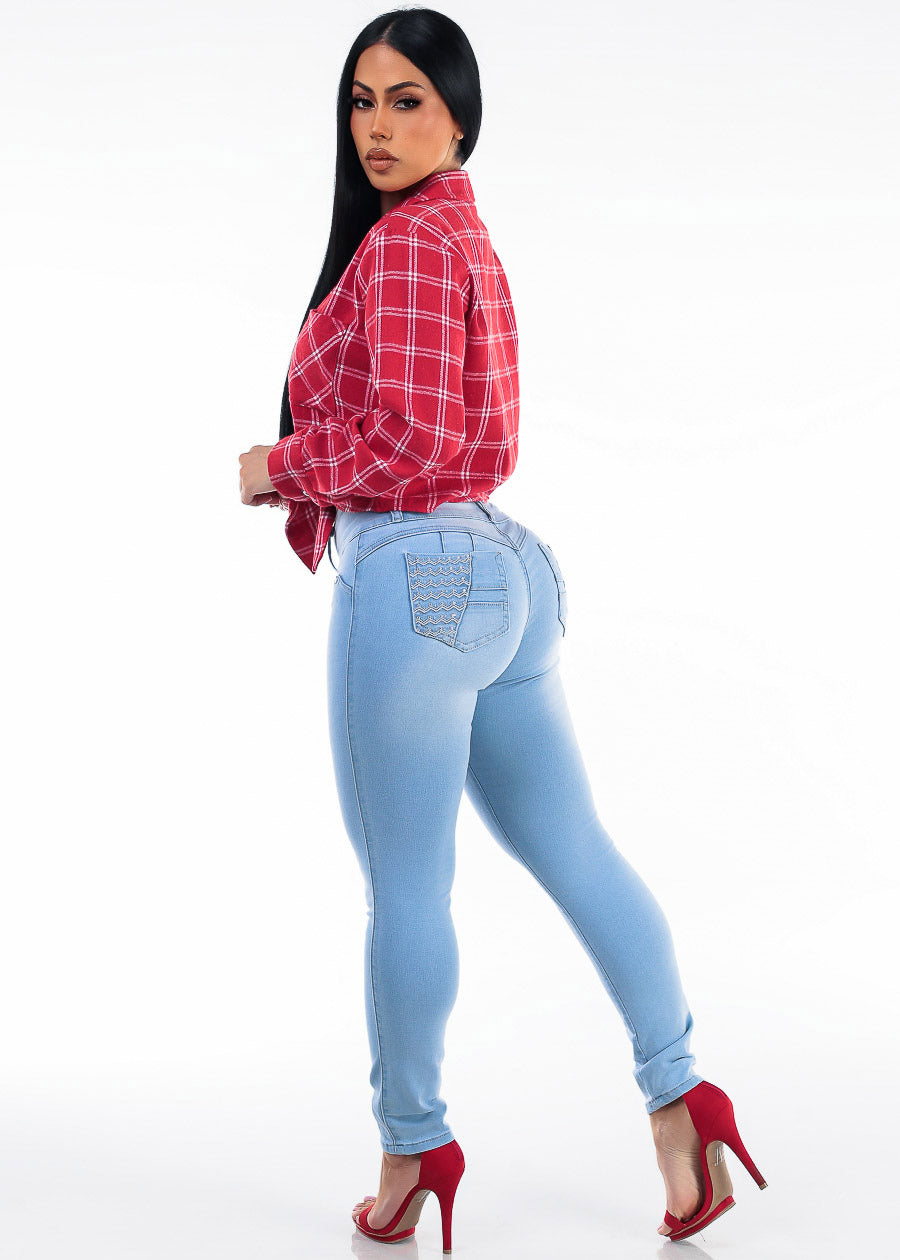 Plaid Levantacola Skinnies Set