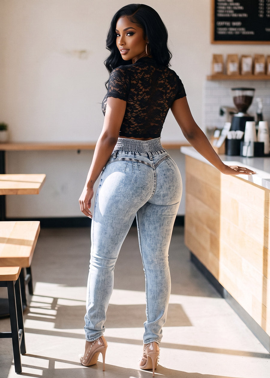 Lace Butt Lift Skinnies Look