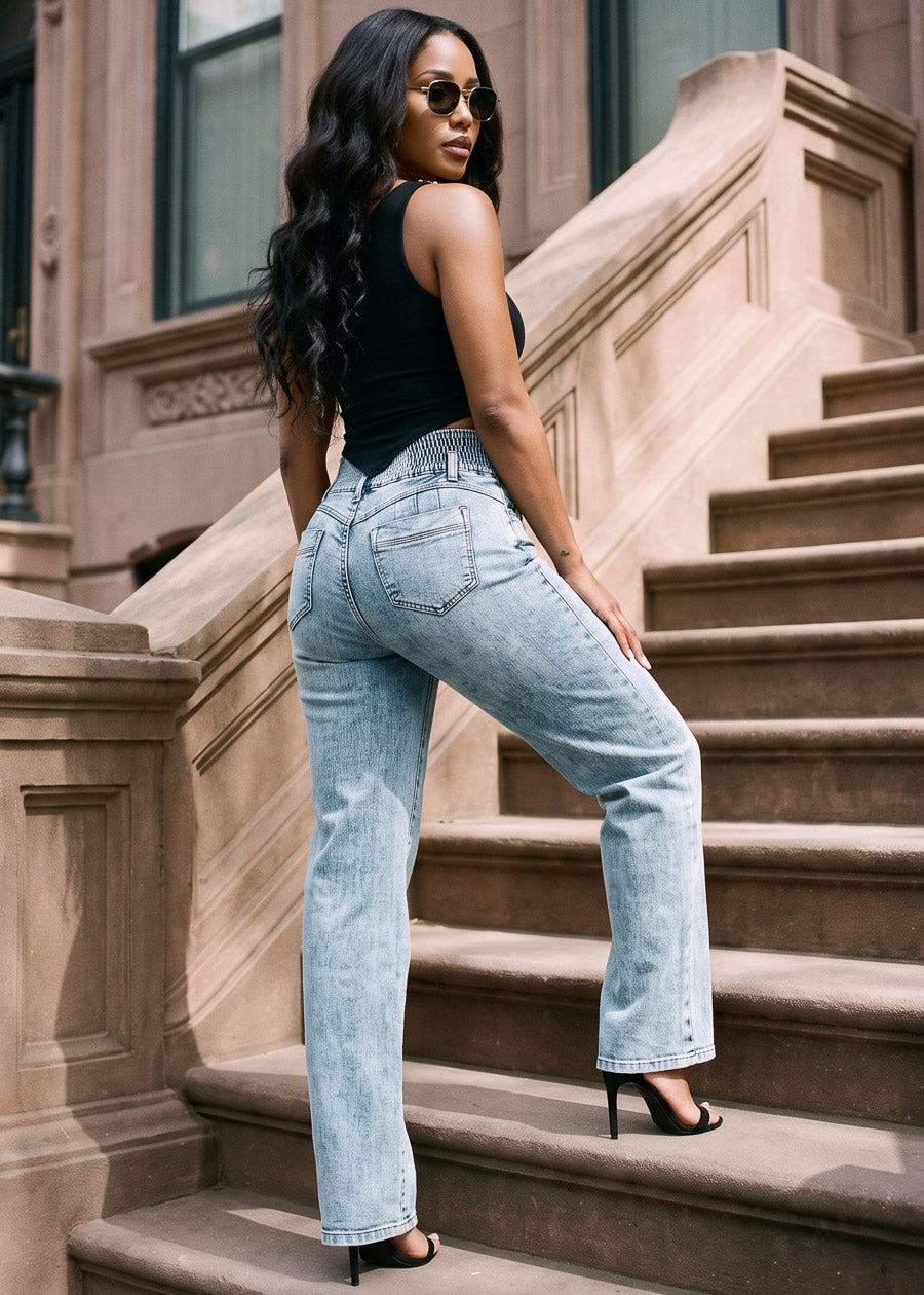 Black Levantacola Wide Denim Set