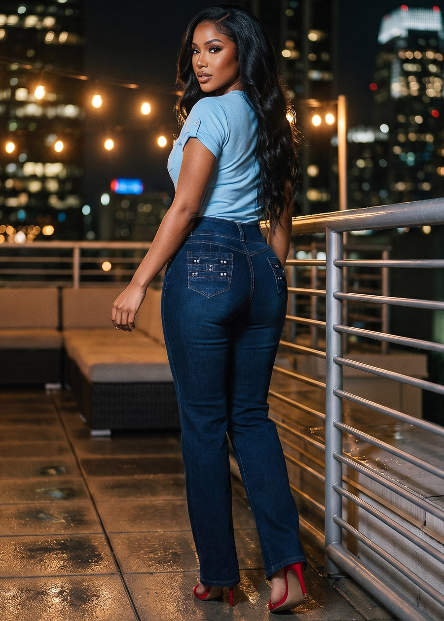 Blue Levantacola Wide Denim Set