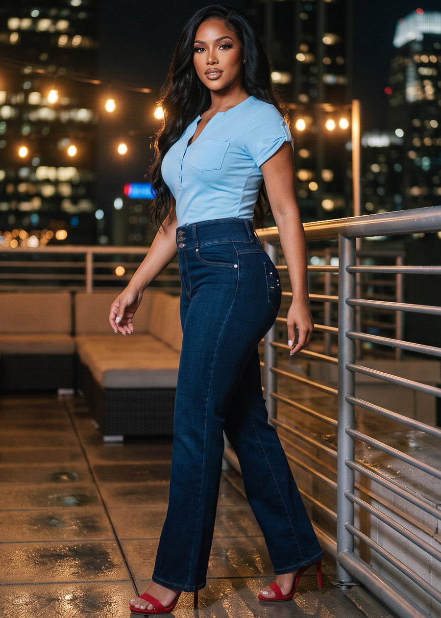 Blue Levantacola Wide Denim Set