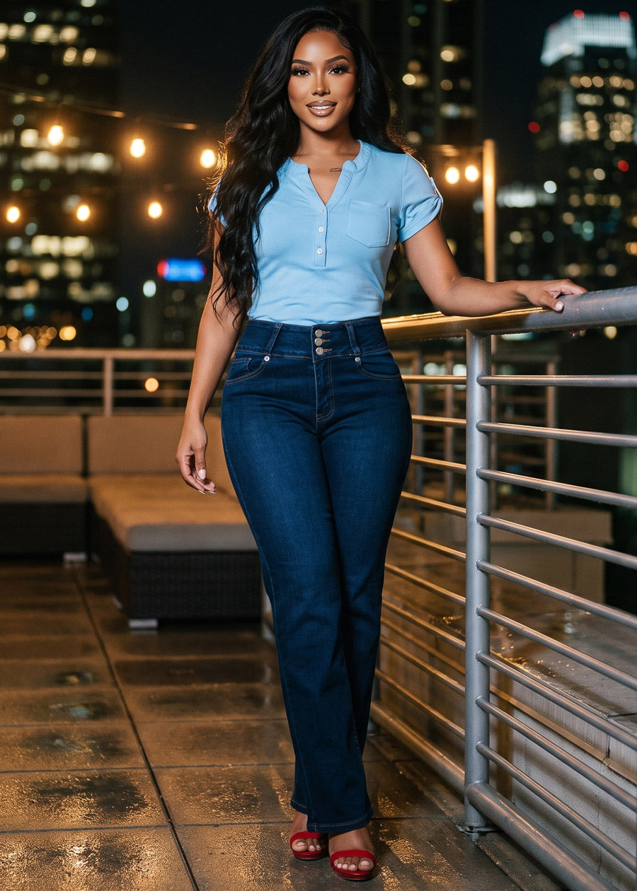 Blue Levantacola Wide Denim Set
