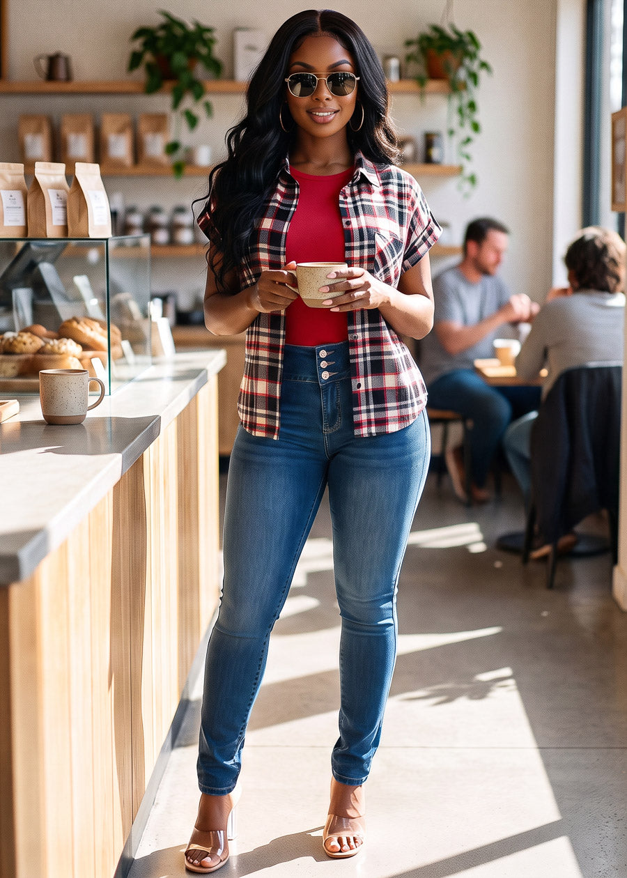 Plaid Levantacola Skinnies Combo