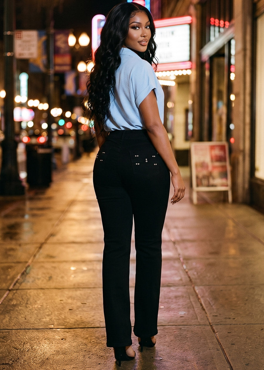 Blue Levantacola Wide Denim Outfit