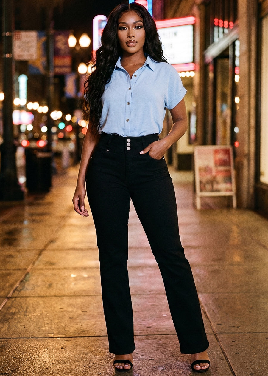 Blue Levantacola Wide Denim Outfit